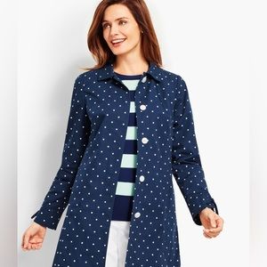 Talbots 16 Navy Polka Water Resistant Jacket